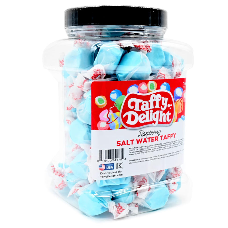 Taffy Delight Raspberry Salt Water Taffy 16oz Jar