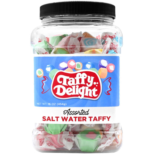 Taffy Delight Assorted Salt Water Taffy 16oz Jar