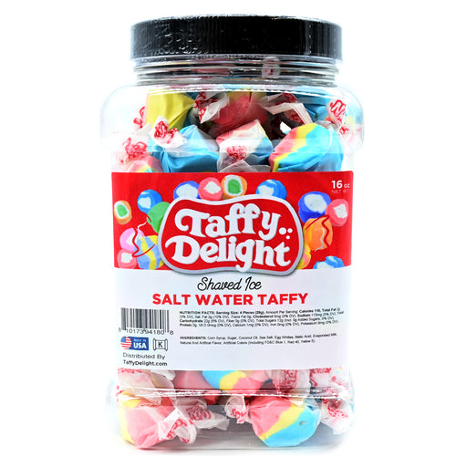Taffy Delight Shaved Ice Salt Water Taffy 16oz Jar