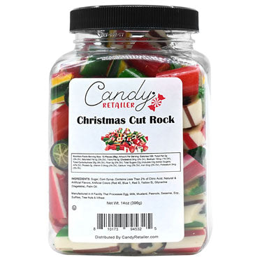 Candy Retailer Cut Rock Christmas Candy 14oz