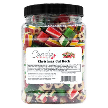 Candy Retailer Cut Rock Christmas Candy 24oz