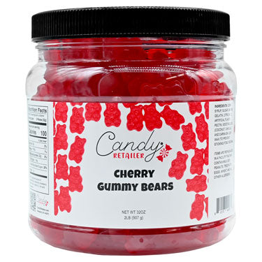 Candy Retailer Gummy Bears Cherry 2 Lb Jar