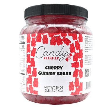 Candy Retailer Gummy Bears Cherry 5 Lb Jar