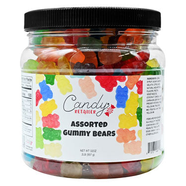 Candy Retailer Gummy Bears Assorted 2 Lb Jar