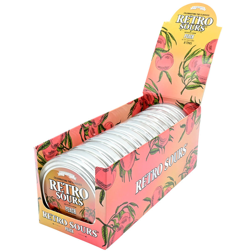 Retro Sours Peach 2.12oz Tin 8ct Box