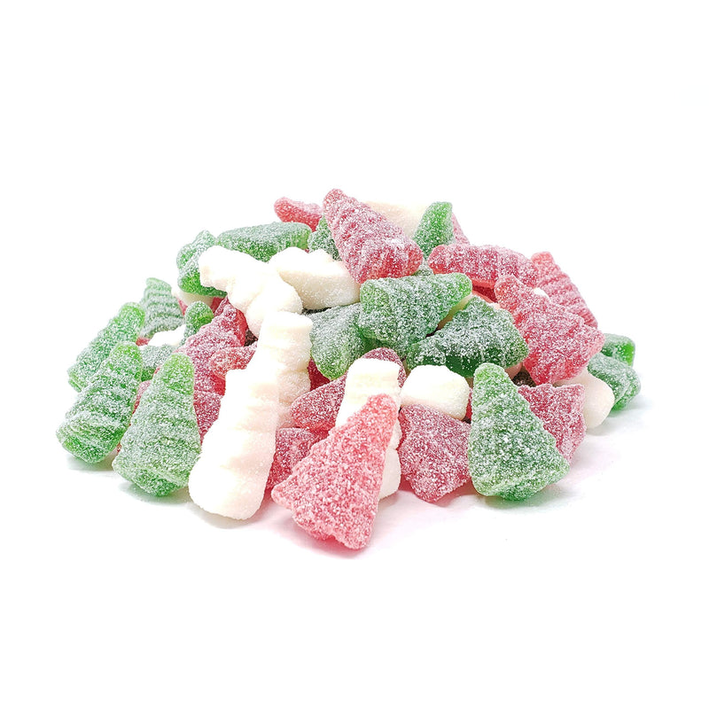 Albanese Christmas Sanded Gummi Trees and Snowmen 1lb