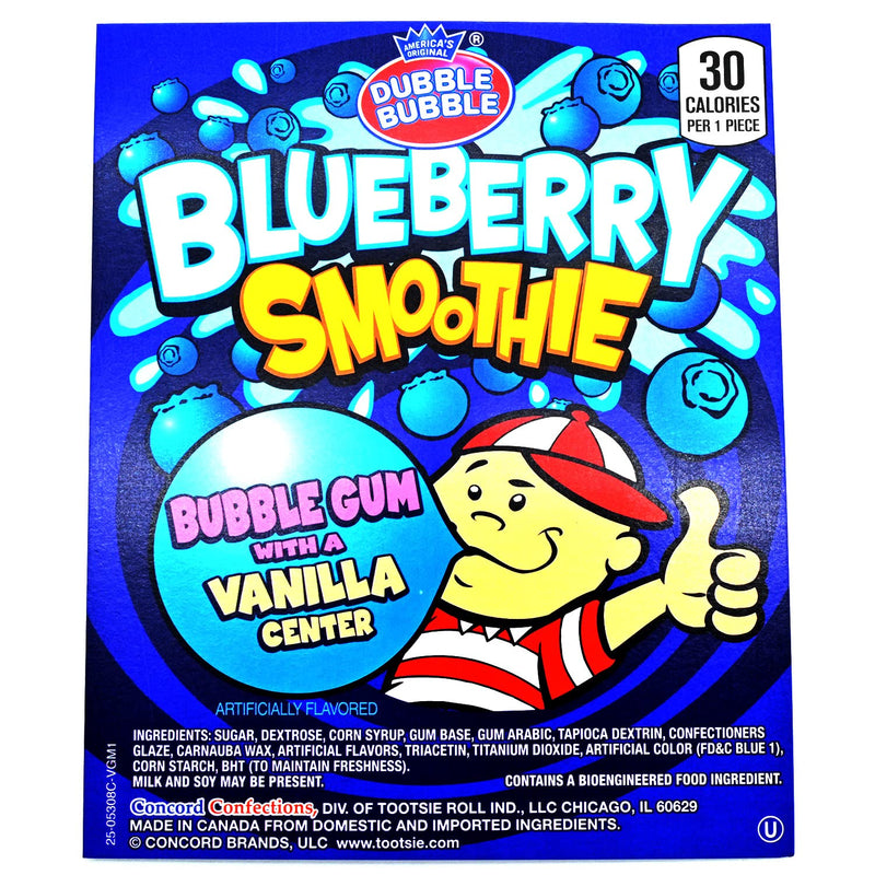Dubble Bubble 1 Inch Blueberry Smoothie Gumballs 1 lb