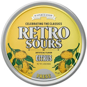 Retro Sours Citrus Hard Tangy Candy, 2.12oz Tin