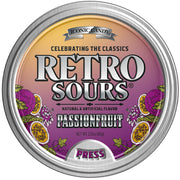 Retro Sours Passionfruit Hard Tangy Candy, 2.12oz Tin