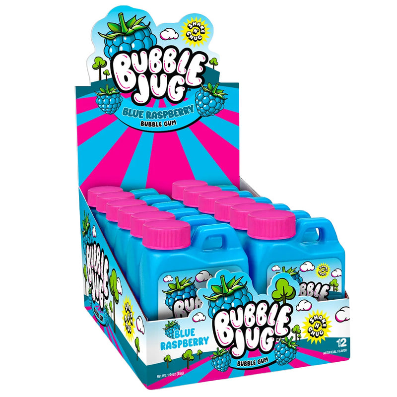 Bubble Jug Blue Raspberry Bubble Gum, 1.94oz Jug, 12 Pack Box