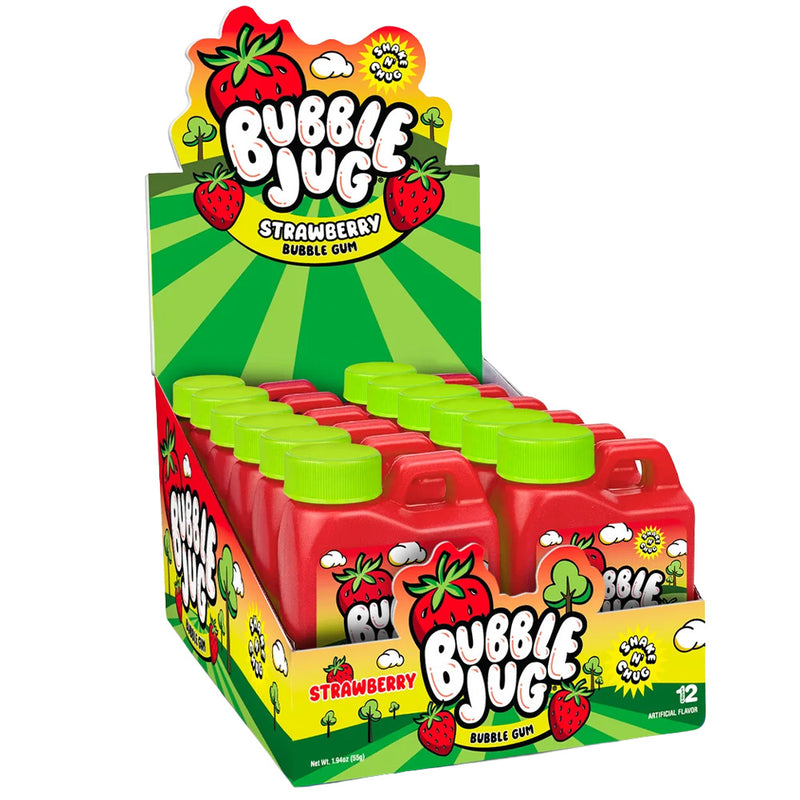 Bubble Jug Strawberry Bubble Gum, 1.94oz Jug, 12 Pack Box