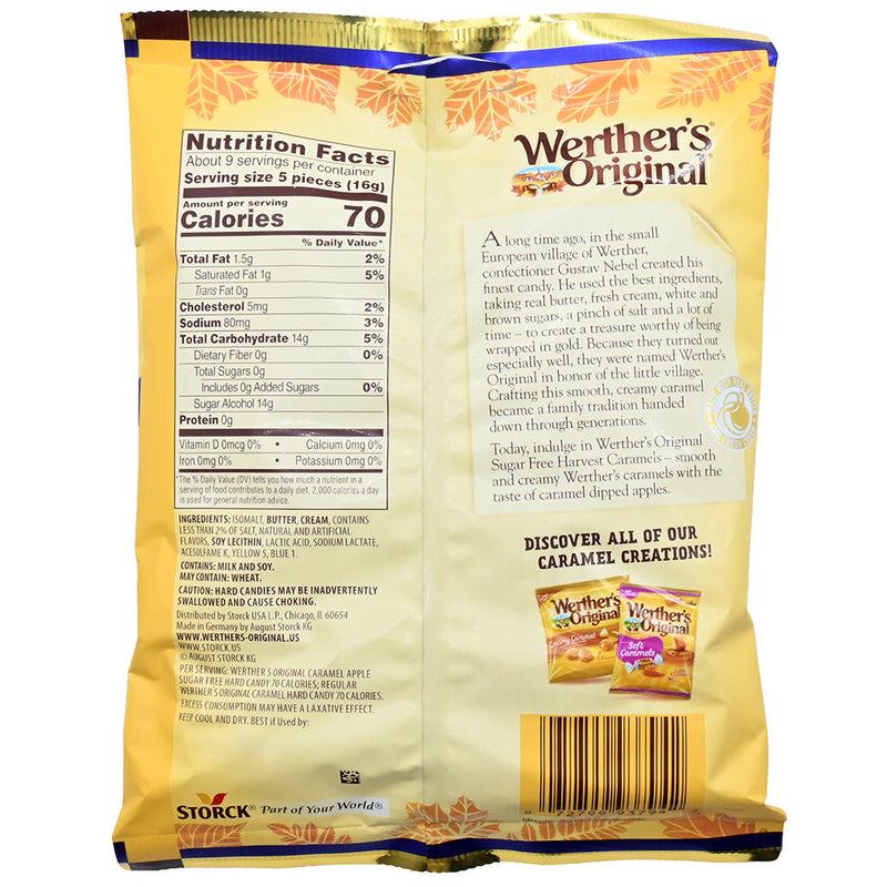 Werthers Original Caramel Apple Sugar Free Hard Candies 5oz Bag