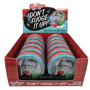 A Christmas Story Dont Fudge It Up Sour Cherry Soap Shaped Candy 1 Tin