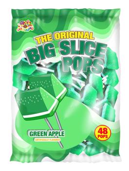 Albert's Big Slice Green Apple Pops 48ct Bag