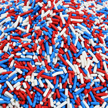 Candy Retailer All American Patriotic Cupcake Sprinkles Red White and Blue Sprinkles 4oz