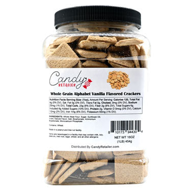Candy Retailer Whole Grain Alphabet Vanilla Flavored Crackers 1lb