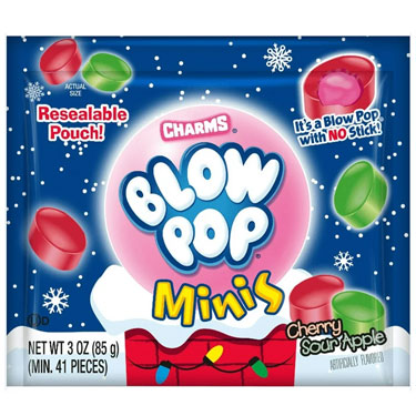 Charms Christmas Blow Pop Minis 3oz Pouch