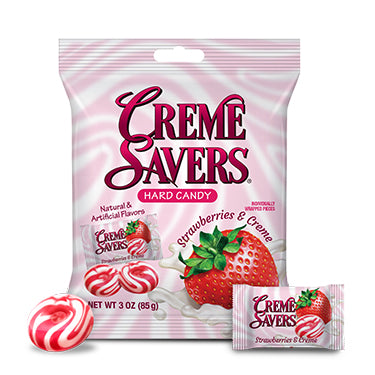 Creme Savers Hard Candy Strawberries and Creme 3oz Bag