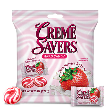 Creme Savers Hard Candy Strawberries and Creme 6.25oz Bag