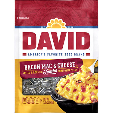 David Jumbo Bacon Mac & Cheese Sunflower Seeds 5.25oz Bag