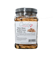 Candy Retailer Honey Wheat Braided Twists Pretzels 1 Lb Jar