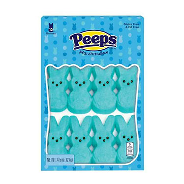 Peeps Easter Blue Marshmallow Bunnies 12ct 4.5oz Box