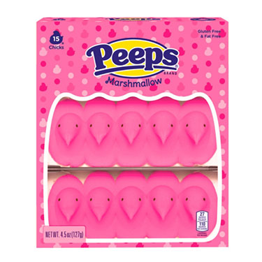 Peeps Easter Pink Marshmallow Chicks 15ct 4.5oz Box