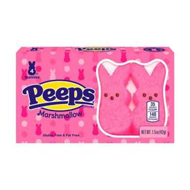 Peeps Easter Pink Marshmallow Bunnies 4ct 1.5oz Box