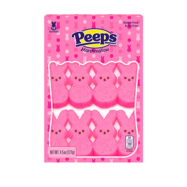 Peeps Easter Pink Marshmallow Bunnies 12ct 4.5oz Box