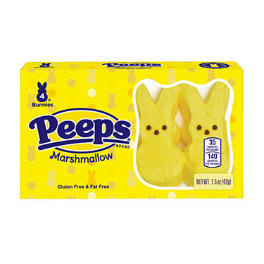 Peeps Easter Yellow Marshmallow Bunnies 4ct 1.5oz Box