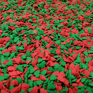 Candy Retailer Mini Red and Green Christmas Tree Shaped Sprinkles 4 oz