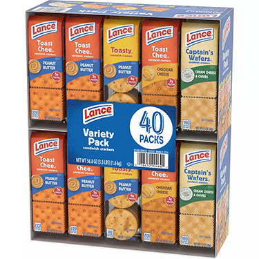 Lance ToastChee and Toasty Variety Crackers 40ct Box - CandyRetailer.com
