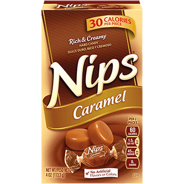 Brachs Nips Caramel Hard Candy 4oz Box
