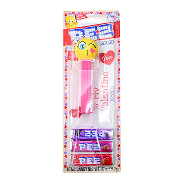 PEZ Valentines Kissy Face Dispenser with Candy Rolls