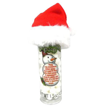 Snowman Poop Candy With Santa Hat 1.5oz Tub