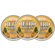 Retro Sours Pineapple Hard Tangy Candy, 2.12oz Tin