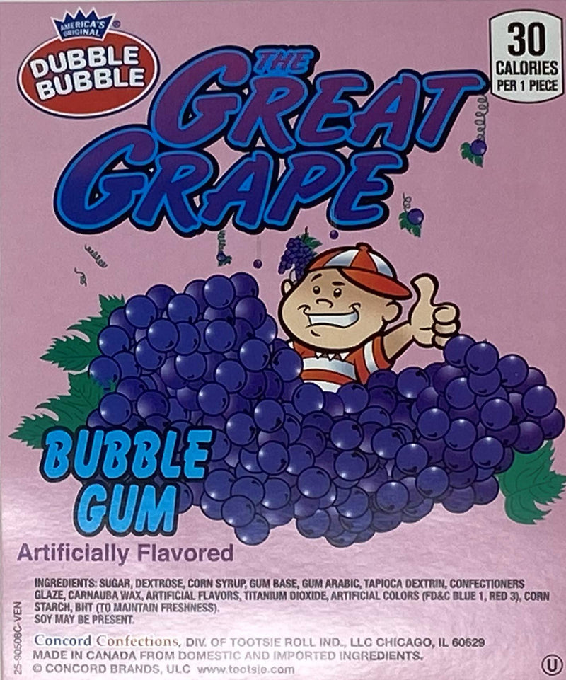Dubble Bubble 1 Inch Gumballs Grape 5 lb