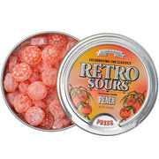 Retro Sours Peach Hard Tangy Candy, 2.12oz Tin, 8 Pack Box