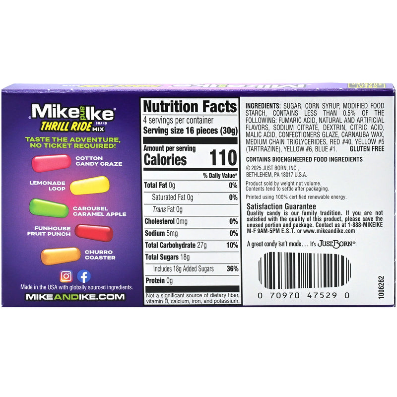 Mike and Ike Thrill Ride 4.25oz Theater Box