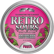 Retro Sours Raspberry Hard Tangy Candy, 2.12oz Tin, 8 Pack Box