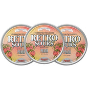 Retro Sours Peach Hard Tangy Candy, 2.12oz Tin