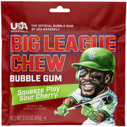 Big League Chew Squeeze Play Sour Cherry Bubble Gum, 2.12 oz, 3 Pack