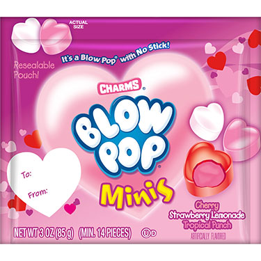 Charms Valentines Blow Pop Minis 3oz Pouch