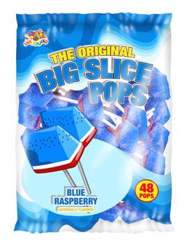 Alberts Big Slice Blue Raspberry Pops 48ct Bag Expires November 28th 2025