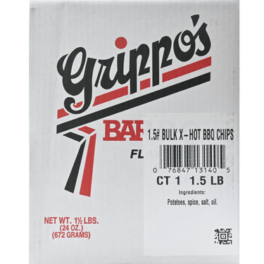 Grippos BBQ Potato Chips X HOT 1.5lb Box