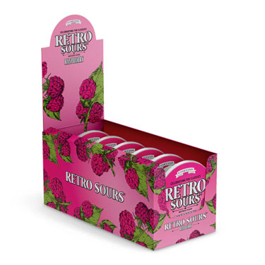 Retro Sours Raspberry 2.12oz Tin 8ct Box