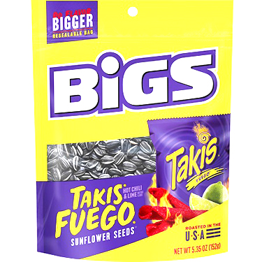 Bigs Sunflower Seeds Takis Fuego 5.35oz Bag Expires February 23rd 2025