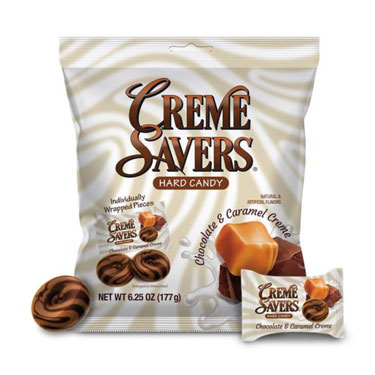 Creme Savers Hard Candy Chocolate and Caramel Creme 6.25oz Bag