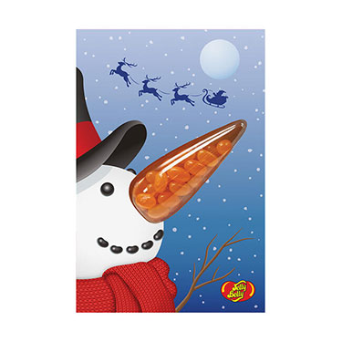 Jelly Belly Snowman Christmas Greeting Card 1oz