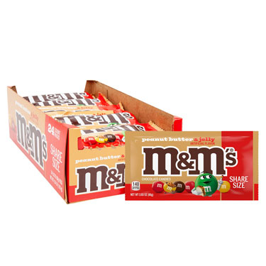 M and M Peanut Butter and Jelly King Size 24ct Box